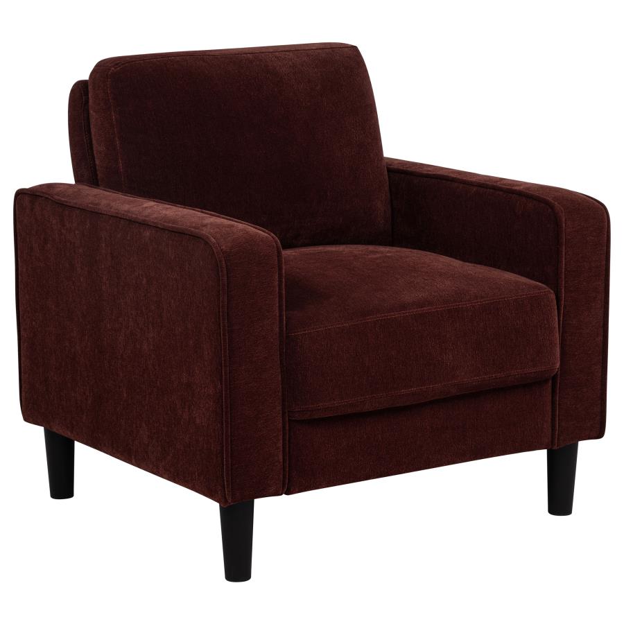 Ruth 3-Piece Fabric Upholstered Track Arm Sofa Rust Red
