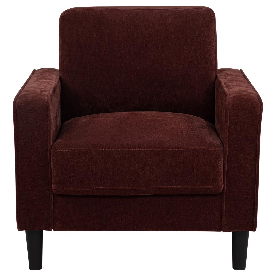 Ruth 3-Piece Fabric Upholstered Track Arm Sofa Rust Red