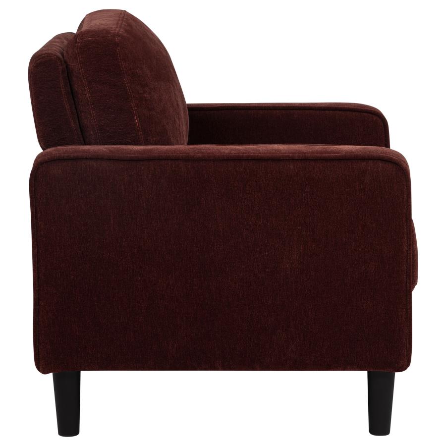 Ruth 3-Piece Fabric Upholstered Track Arm Sofa Rust Red