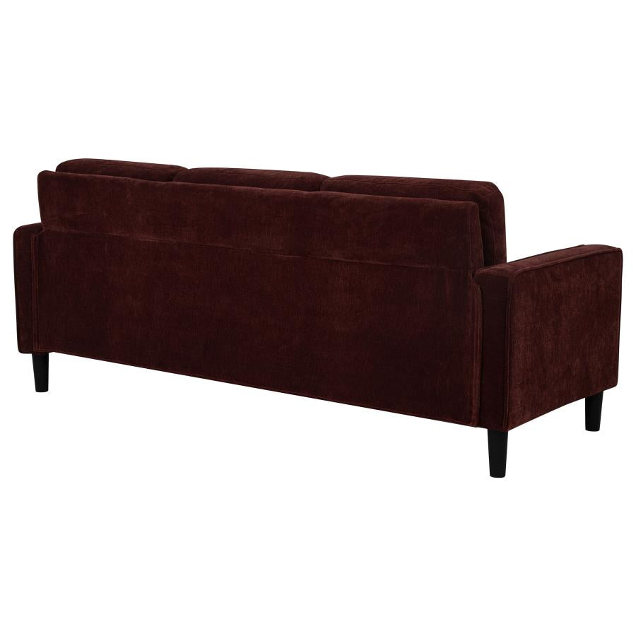 Ruth 77-Inch Fabric Upholstered Track Arm Sofa Rust Red