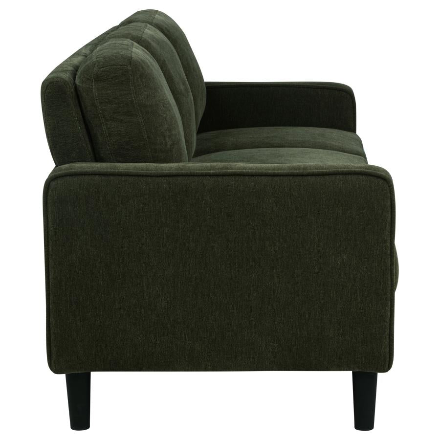 Ruth 2-Piece Fabric Upholstered Track Arm Sofa Matcha Green
