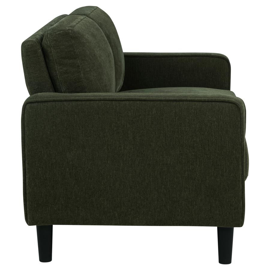 Ruth 2-Piece Fabric Upholstered Track Arm Sofa Matcha Green