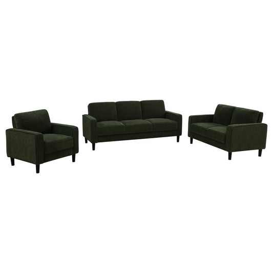 Ruth 3-Piece Fabric Upholstered Track Arm Sofa Matcha Green