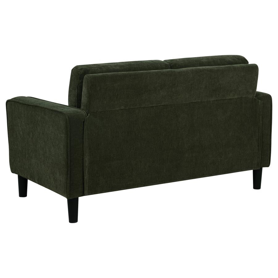 Ruth Fabric Upholstered Track Arm Loveseat Matcha Green
