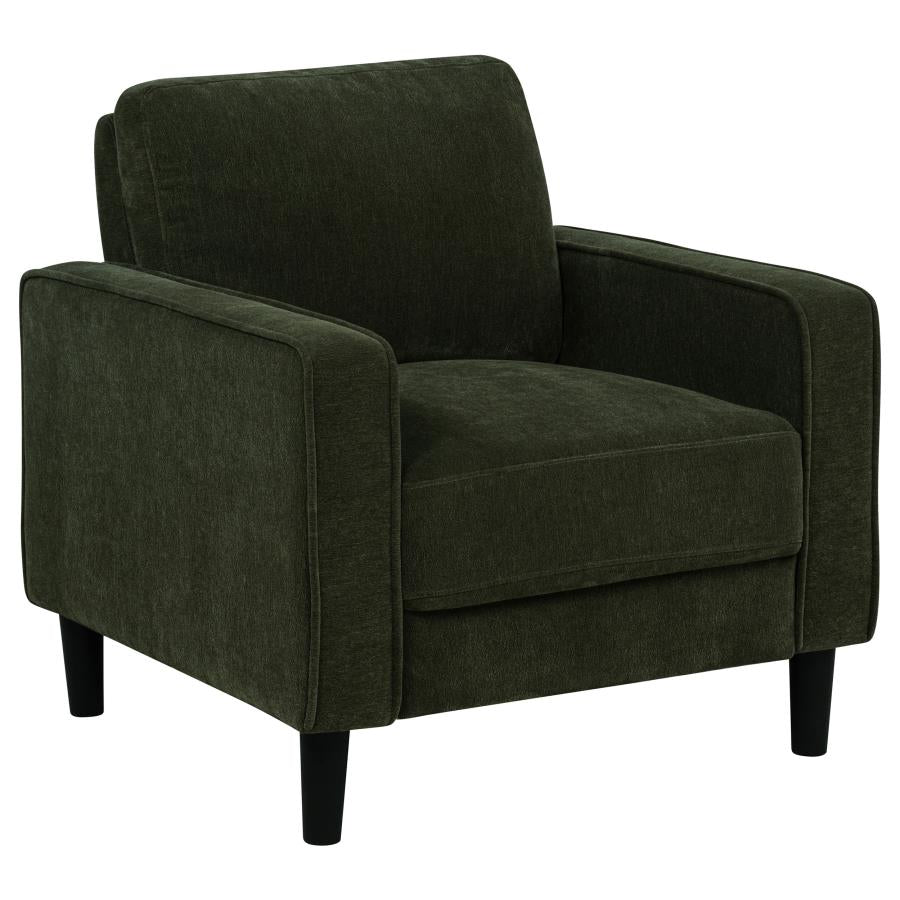 Ruth Fabric Upholstered Track Arm Accent Chair Matcha Green
