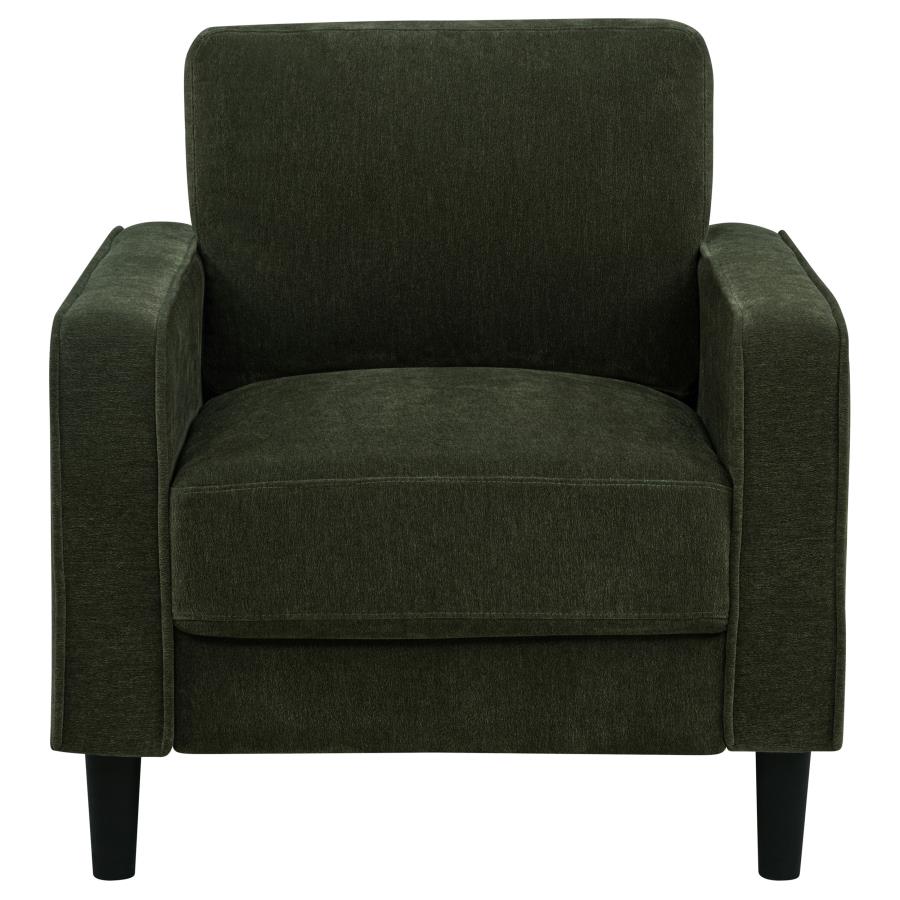 Ruth Fabric Upholstered Track Arm Accent Chair Matcha Green