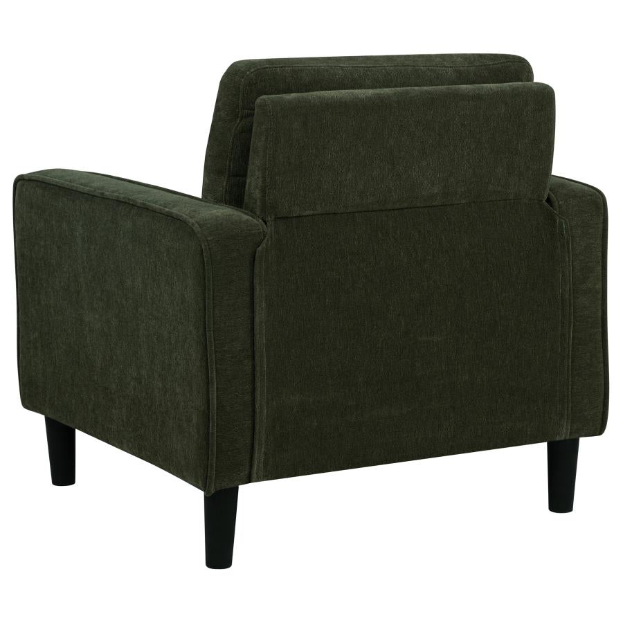 Ruth Fabric Upholstered Track Arm Accent Chair Matcha Green