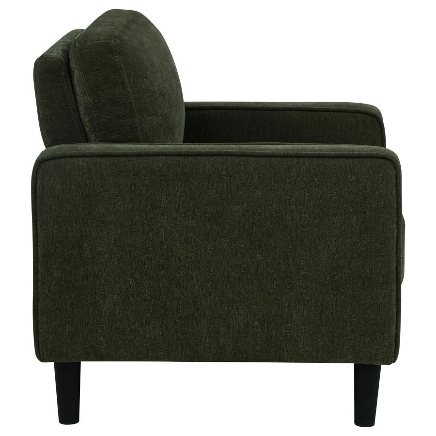 Ruth Fabric Upholstered Track Arm Accent Chair Matcha Green