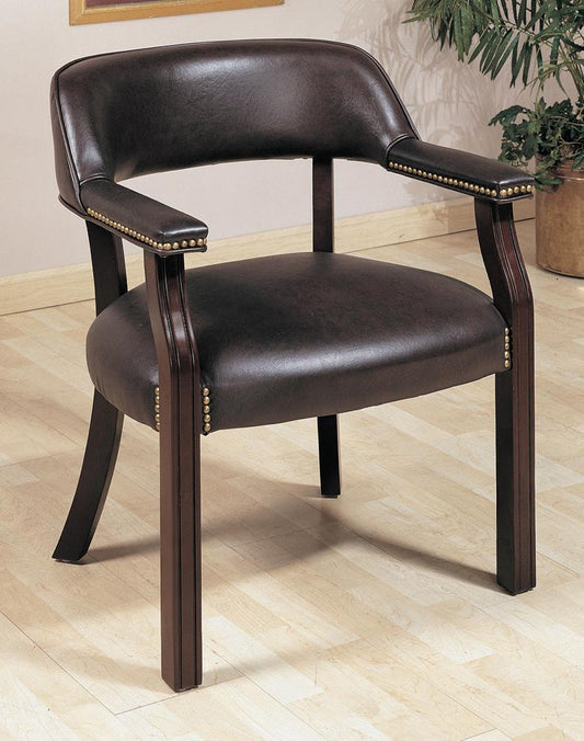 Burgundy Leatherette Office Chair - ATL FURNITURE