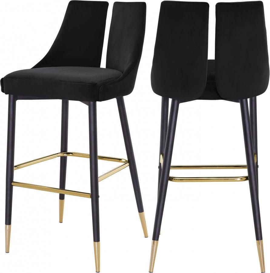 Meridian Furniture - Sleek Bar Stool Set Of 2 In Black - 960Black-C - ATL FURNITURE