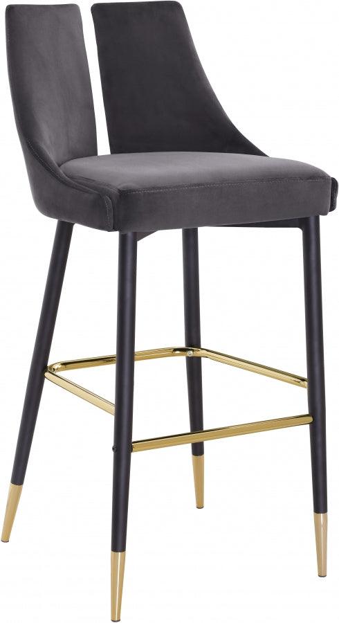 Meridian Furniture - Sleek Bar Stool Set Of 2 In Grey - 960Grey-C - ATL FURNITURE