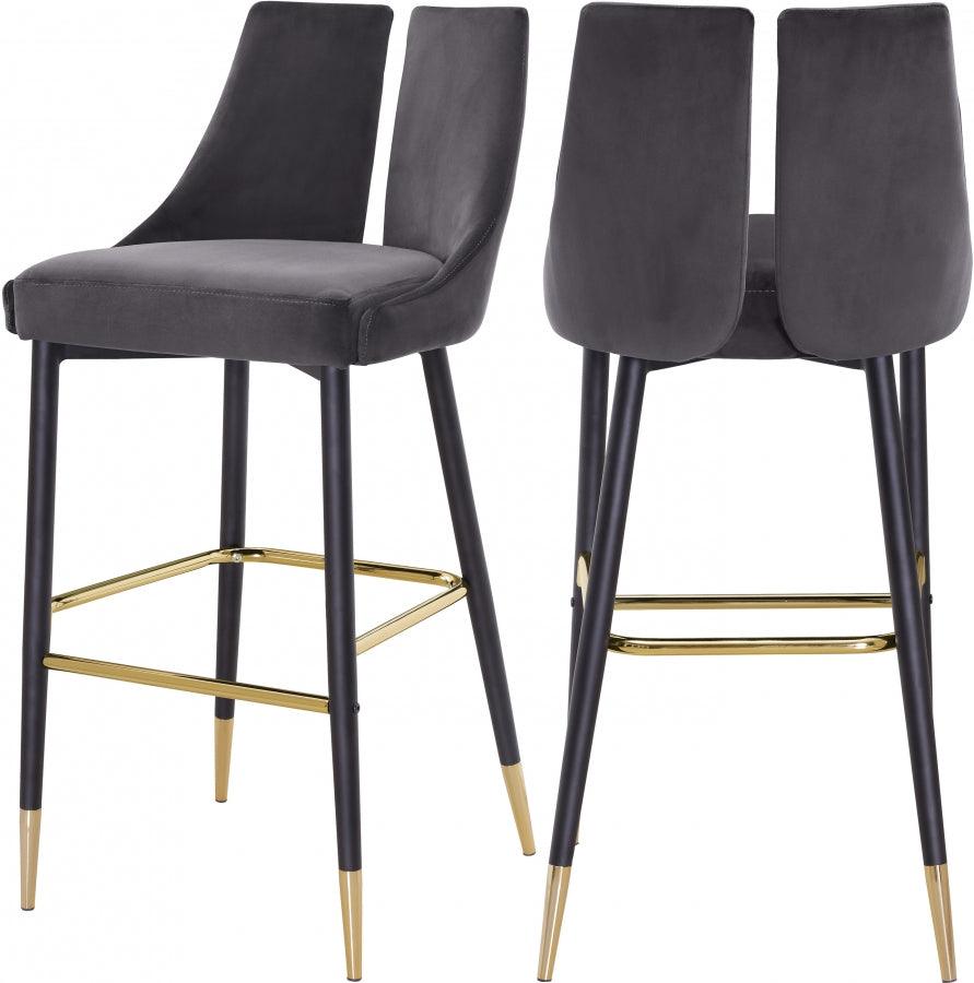 Meridian Furniture - Sleek Bar Stool Set Of 2 In Grey - 960Grey-C - ATL FURNITURE