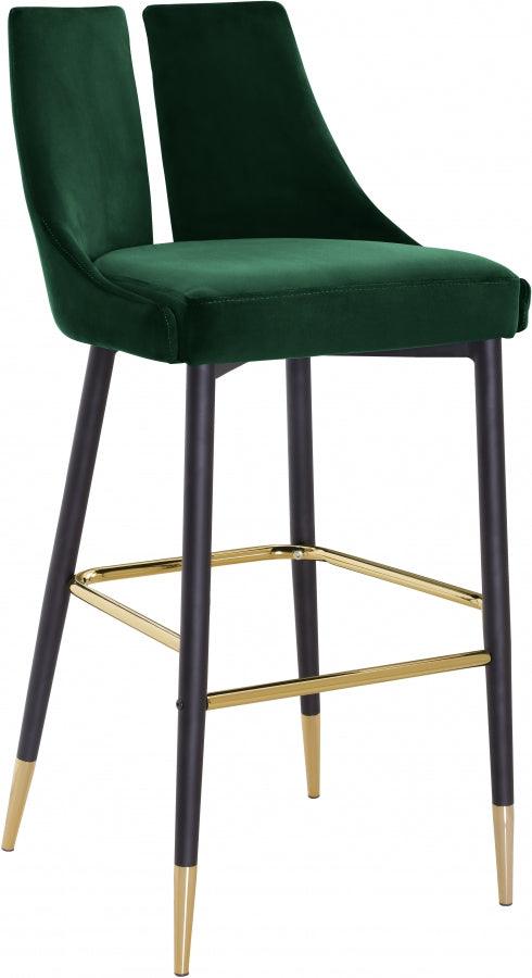 Meridian Furniture - Sleek Bar Stool Set Of 2 In Green - 960Green-C - ATL FURNITURE