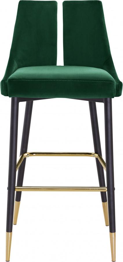 Meridian Furniture - Sleek Bar Stool Set Of 2 In Green - 960Green-C - ATL FURNITURE