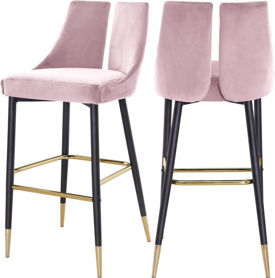 Meridian Furniture - Sleek Bar Stool Set Of 2 In Pink - 960Pink-C - ATL FURNITURE