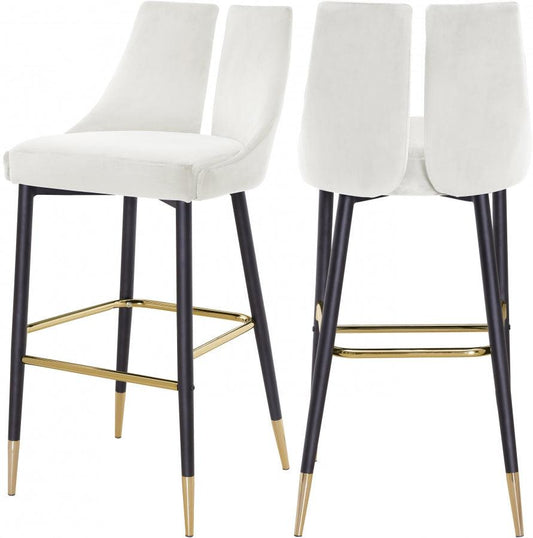 Meridian Furniture - Sleek Bar Stool Set Of 2 In Cream - 960Cream-C - ATL FURNITURE