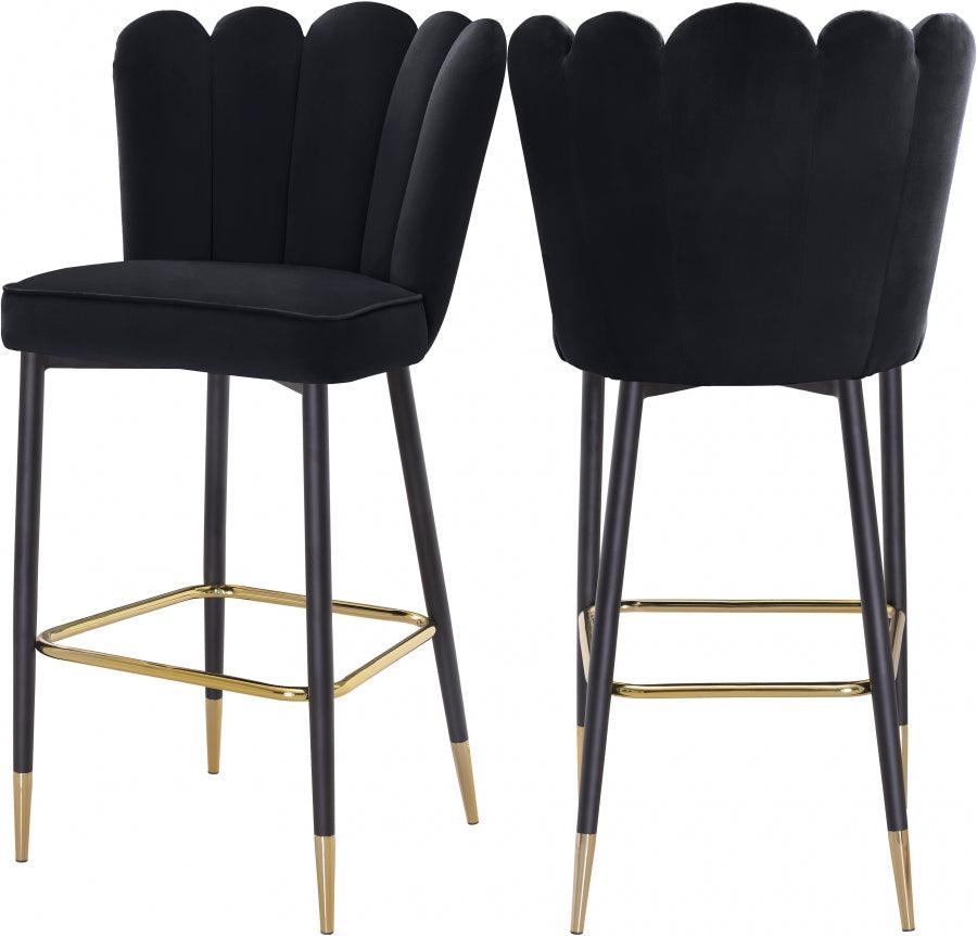 Meridian Furniture - Lily Bar Stool Set Of 2 In Black - 961Black-C - ATL FURNITURE