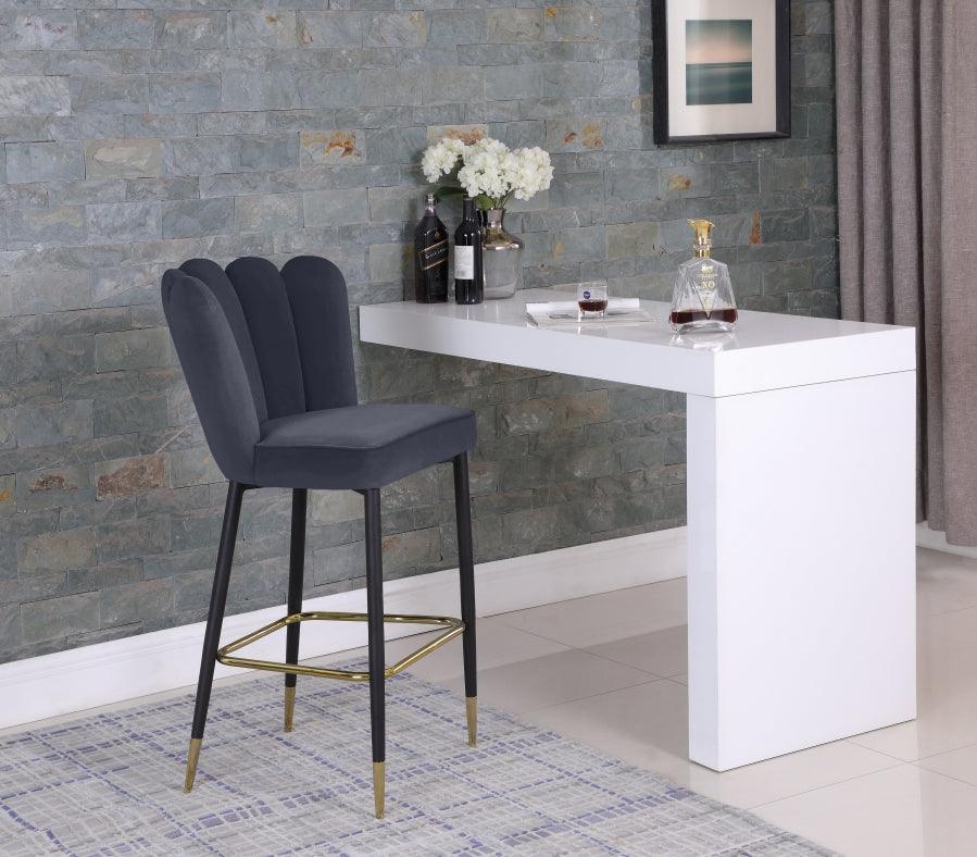 Meridian Furniture - Lily Bar Stool Set Of 2 In Grey - 961Grey-C - ATL FURNITURE