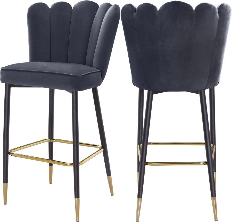 Meridian Furniture - Lily Bar Stool Set Of 2 In Grey - 961Grey-C - ATL FURNITURE