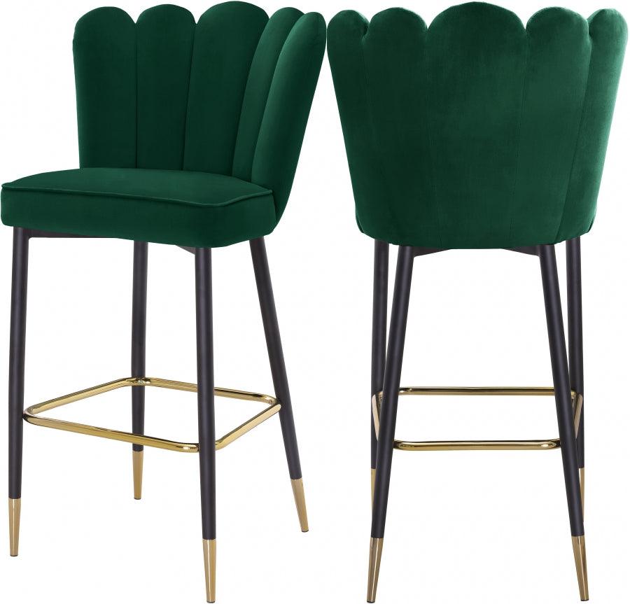 Meridian Furniture - Lily Bar Stool Set Of 2 In Green - 961Green-C - ATL FURNITURE