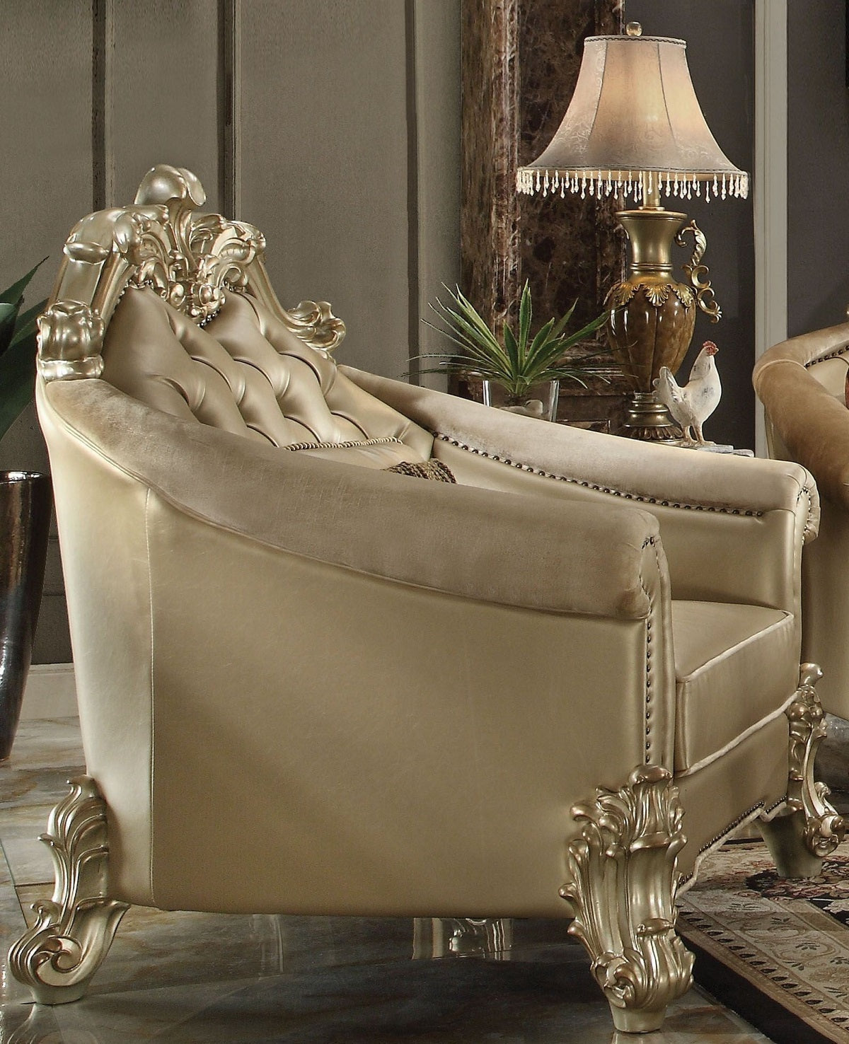 Acme Dresden Living Room Chair in Gold Patina 53122 - ATL FURNITURE