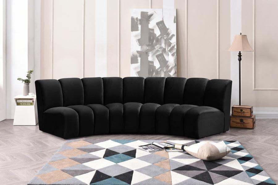 Infinity Modular Sofa In Black 3Pc - ATL FURNITURE