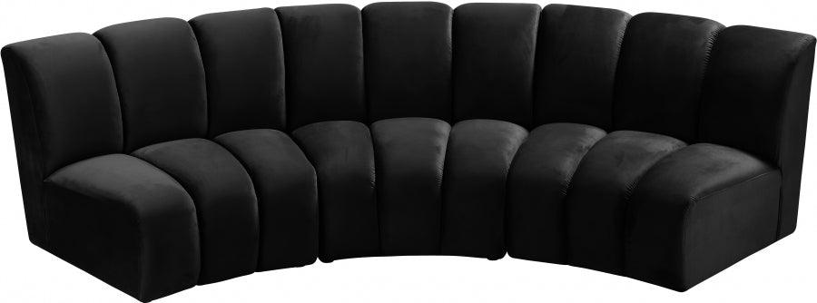 Infinity Modular Sofa In Black 3Pc - ATL FURNITURE