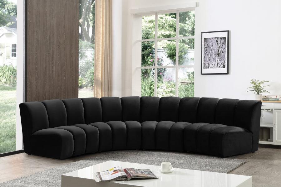 Infinity Modular 4 Piece Sectional In Black - ATL FURNITURE