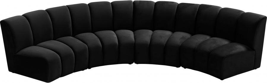 Infinity Modular 4 Piece Sectional In Black - ATL FURNITURE