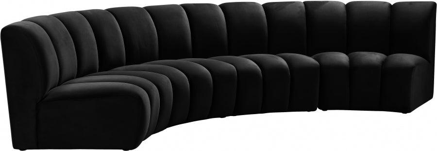 Infinity Modular 4 Piece Sectional In Black - ATL FURNITURE