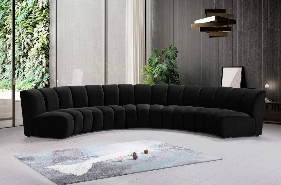 Infinity Modular 5 Piece Sectional In Black - ATL FURNITURE