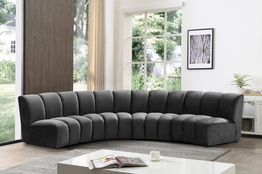 Infinity Modular 4 Piece Sectional In Grey - ATL FURNITURE