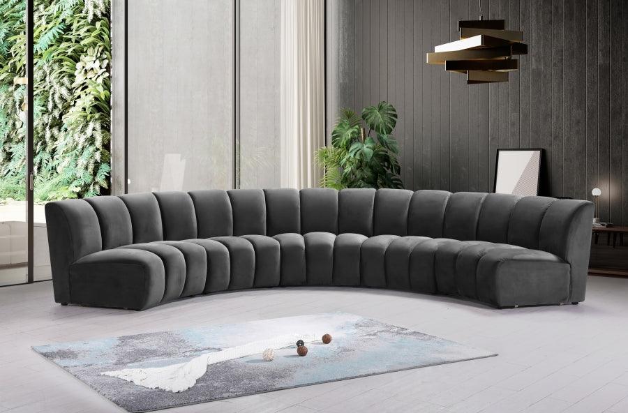 Infinity Modular 5 Piece Sectional In Grey - ATL FURNITURE