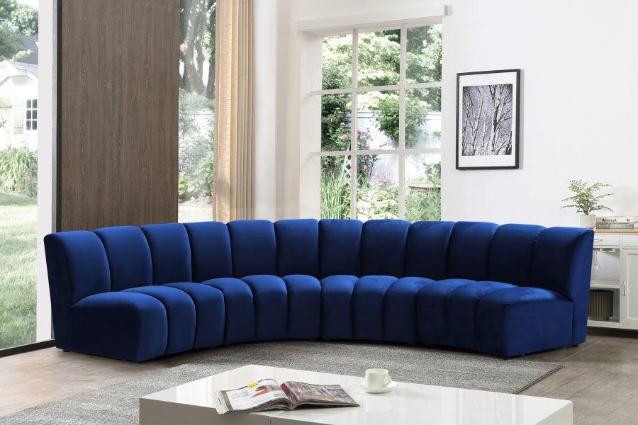 Infinity Modular 4 Piece Sectional In Navy - ATL FURNITURE