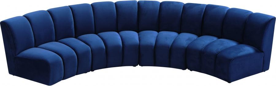 Infinity Modular 4 Piece Sectional In Navy - ATL FURNITURE