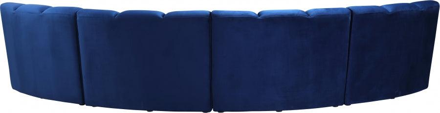 Infinity Modular 4 Piece Sectional In Navy - ATL FURNITURE