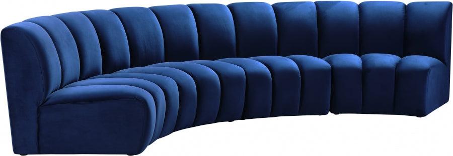 Infinity Modular 4 Piece Sectional In Navy - ATL FURNITURE