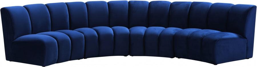 Infinity Modular 4 Piece Sectional In Navy - ATL FURNITURE