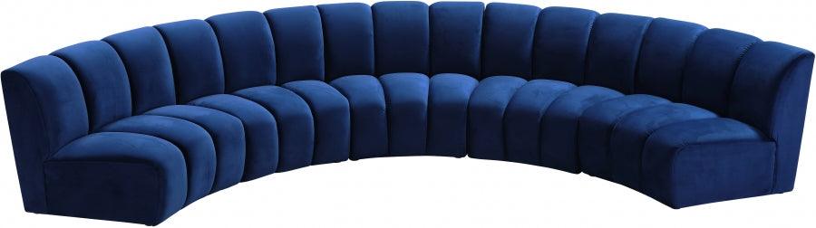 Infinity Modular 5 Piece Sectional In Navy - ATL FURNITURE