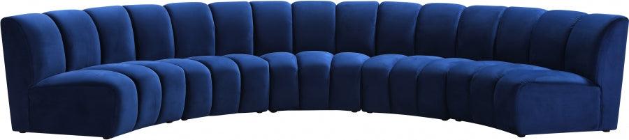 Infinity Modular 5 Piece Sectional In Navy - ATL FURNITURE