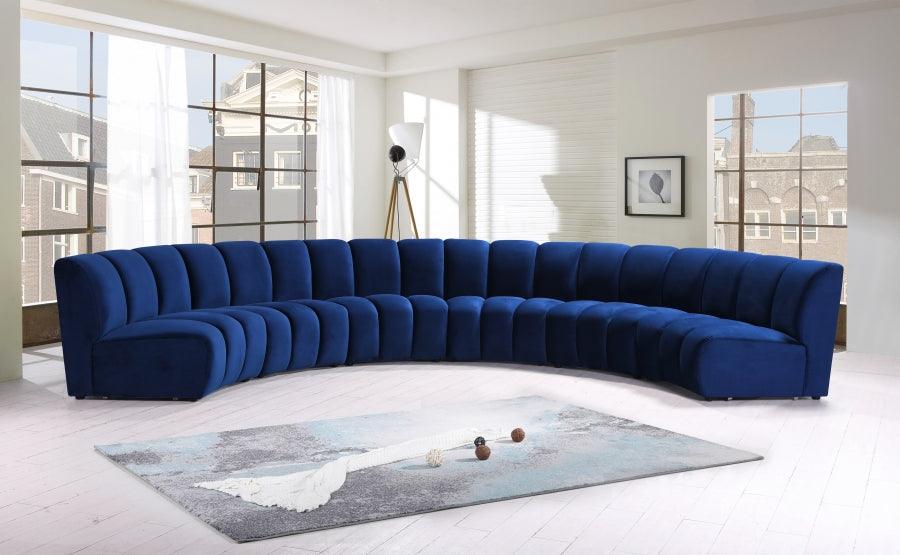 Infinity Modular 6 Piece Sectional In Navy - ATL FURNITURE