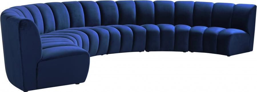 Infinity Modular 6 Piece Sectional In Navy - ATL FURNITURE