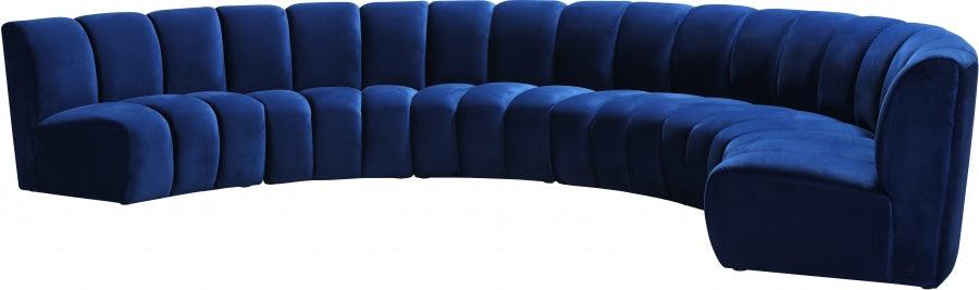 Infinity Modular 6 Piece Sectional In Navy - ATL FURNITURE