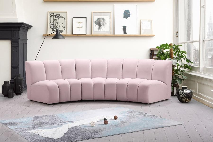 Infinity Modular Sofa In Pink 3Pc - ATL FURNITURE