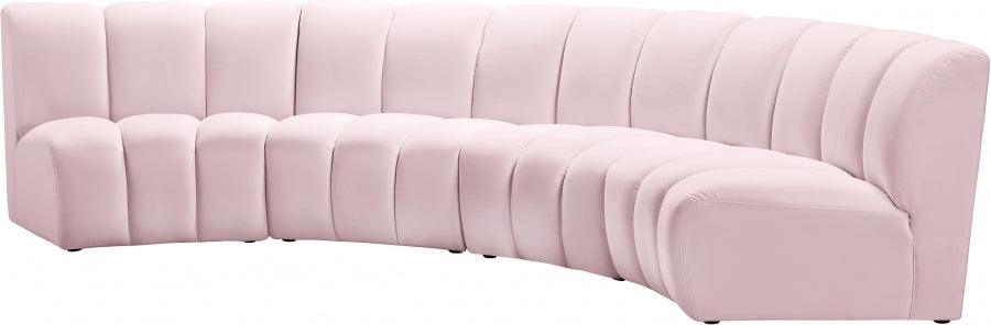 Infinity Modular 4 Piece Sectional In Pink - ATL FURNITURE