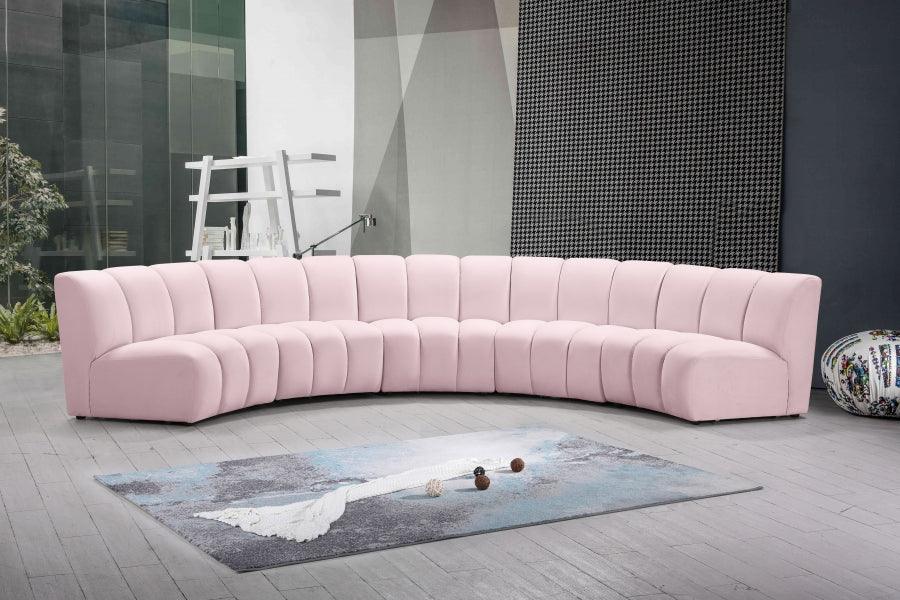 Infinity Modular 5 Piece Sectional In Pink - ATL FURNITURE