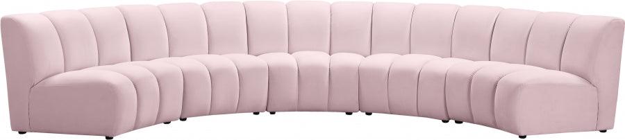 Infinity Modular 5 Piece Sectional In Pink - ATL FURNITURE