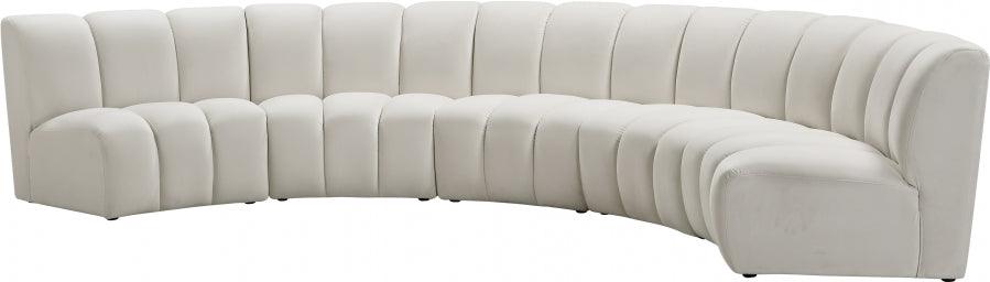 Infinity Modular 5 Piece Sectional In Cream - ATL FURNITURE