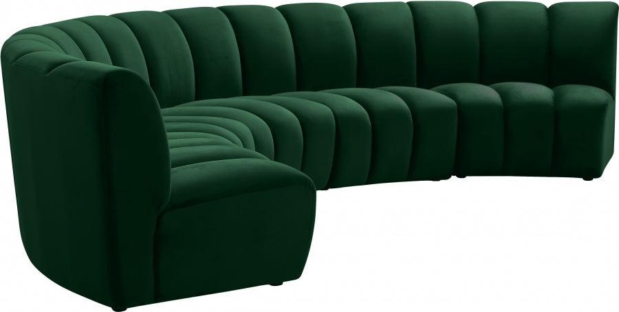 Infinity Modular 5 Piece Sectional In Green - ATL FURNITURE