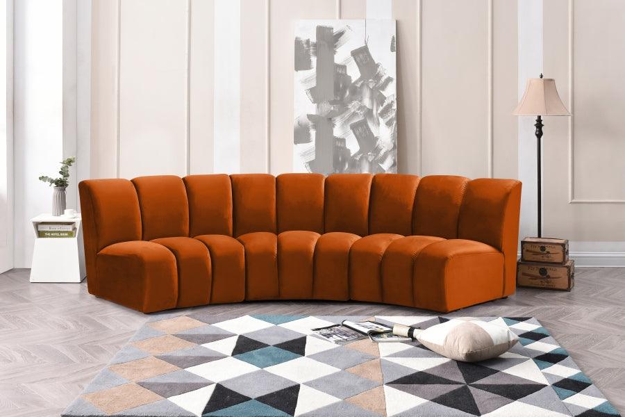 Infinity Modular Sofa In Cognac 3Pc - ATL FURNITURE